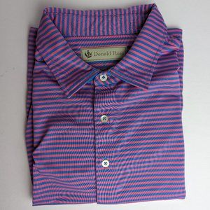 Donald Ross | 100% Polyester | Blue/Pink Stripes | Men Size XL | Sharon Golf Clb
